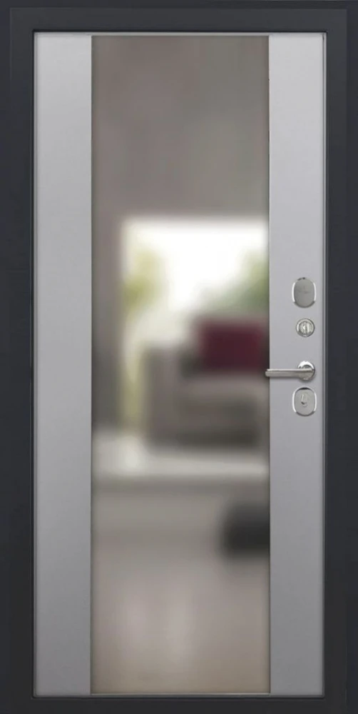 Входная дверь ДвериПРО Термо медный антик Алиса (16мм, ПВХ Софт грей, зеркало) DPRO222019 внутренняя сторона